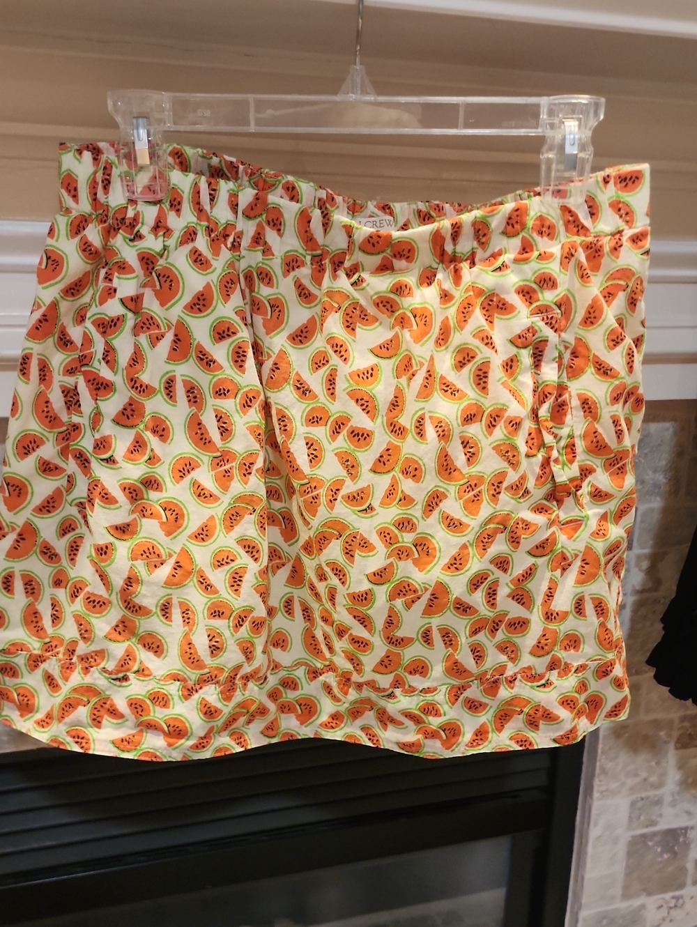 J. Crew Cream Mini Skirt with Orange and Green Watermelon Print